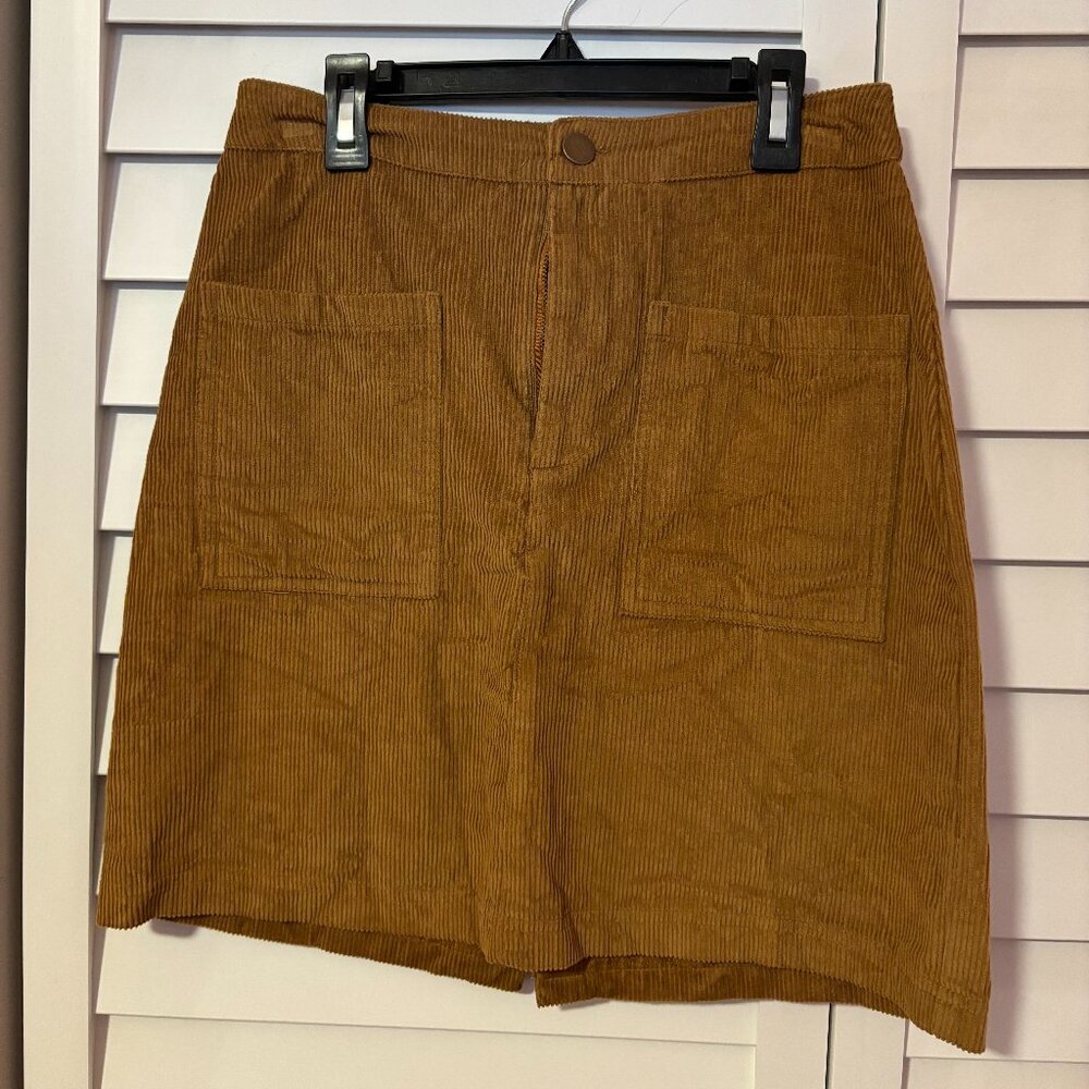 Khaki corduroy skirt